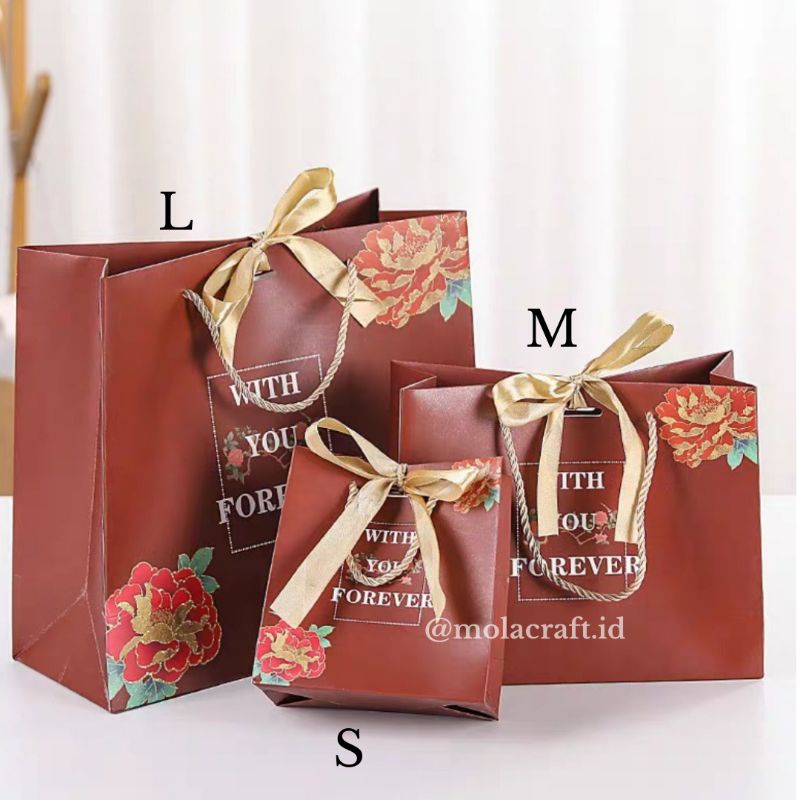 

Paper bag + free pita (With you forever)/souvenir bag/bungkus kado/gift bag