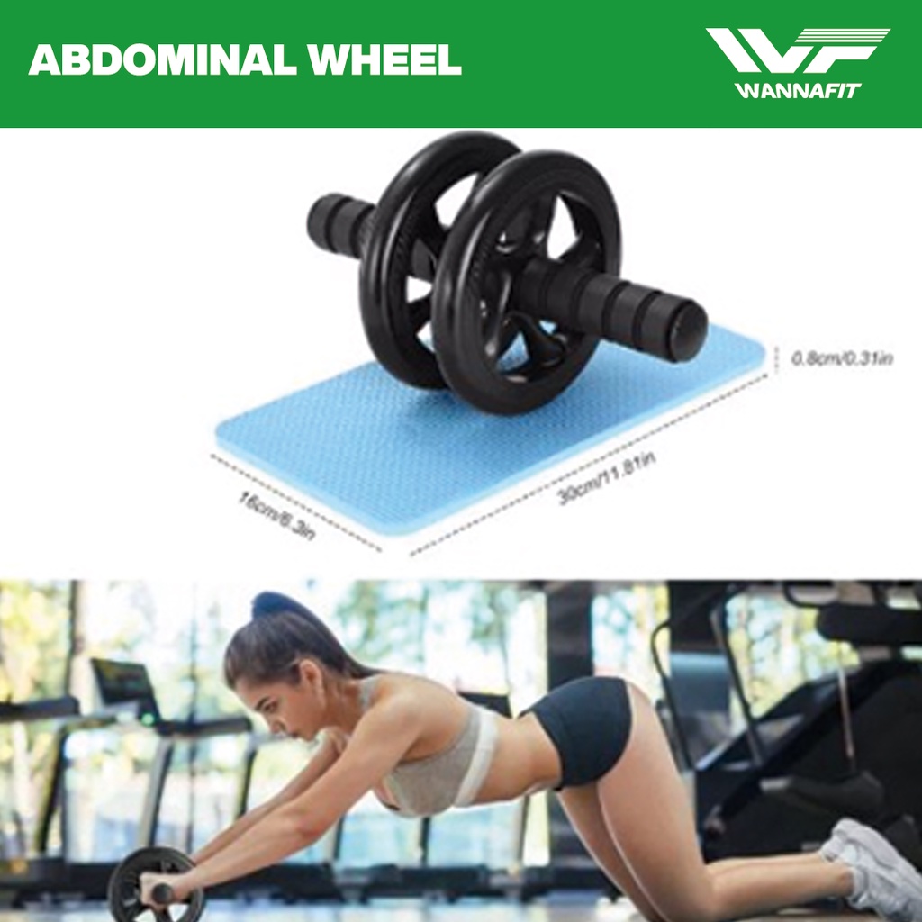 AB WHEEL/AB ROLLER/DOUBLE WHEEL/ALAT SIT UP/ALAT GYM 1601 BONUS MATRAS ALAT PEMBAKAR LEMAK-3