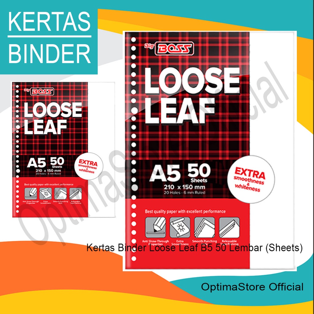 

KERTAS BINDER LOOSE LEAF B 5 50 ISI 50 LEMBAR