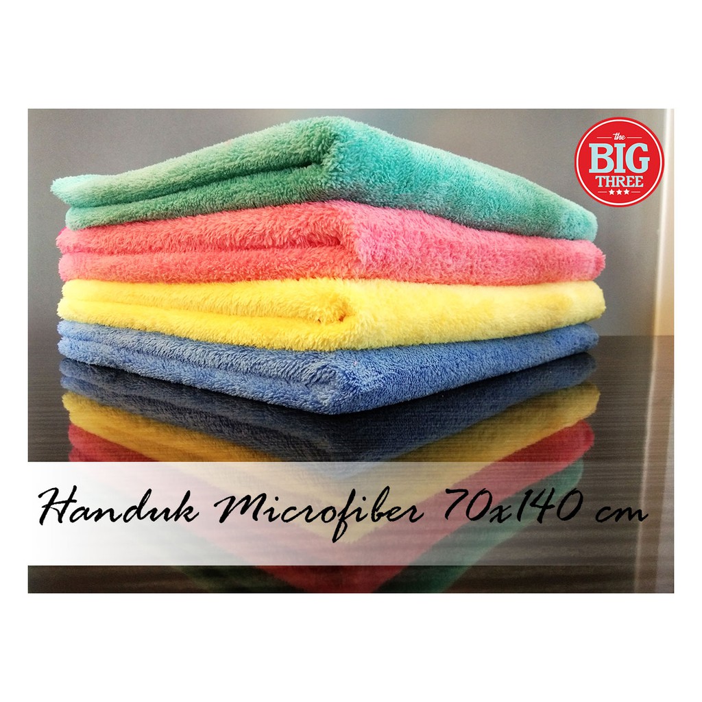 HANDUK MICROFIBER 70X140cm - HALUS LEMBUT / BAYI MANDI / 70x140 / Besar / POLOS / WARNA / Mikrofiber