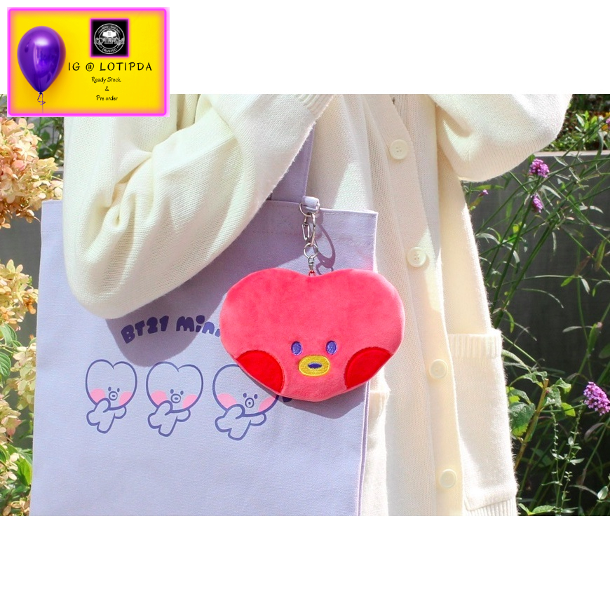 BTS OFFICIAL BT21 minini PLUSH Pouch M KEYCHAIN BAGCHARM OFFICIAL