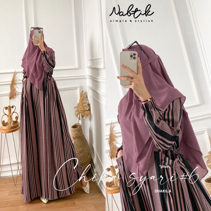 CHIKA SYAR'I + KHIMAR CERUTY BABYDOLL BY NABTIK