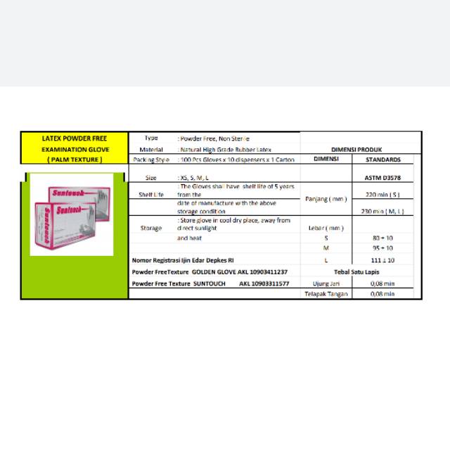 

Latex Powder Free /Harga/Karton