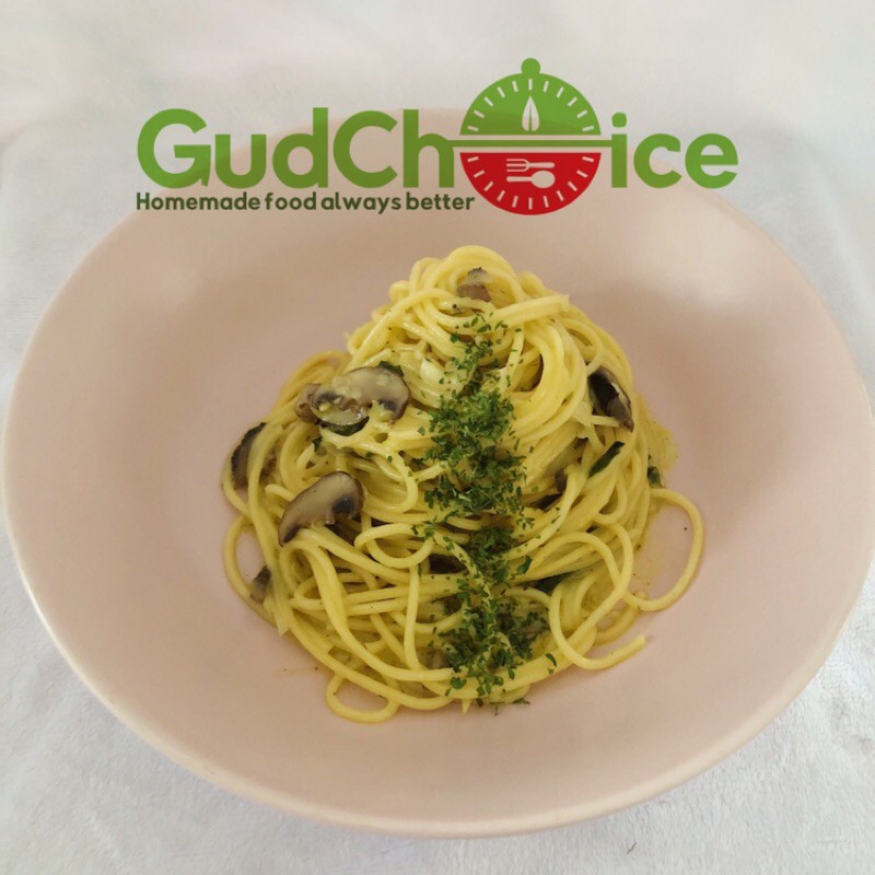 

Gudchoice frozen Pasta - Spaghetti Creamy Mushroom and spinach