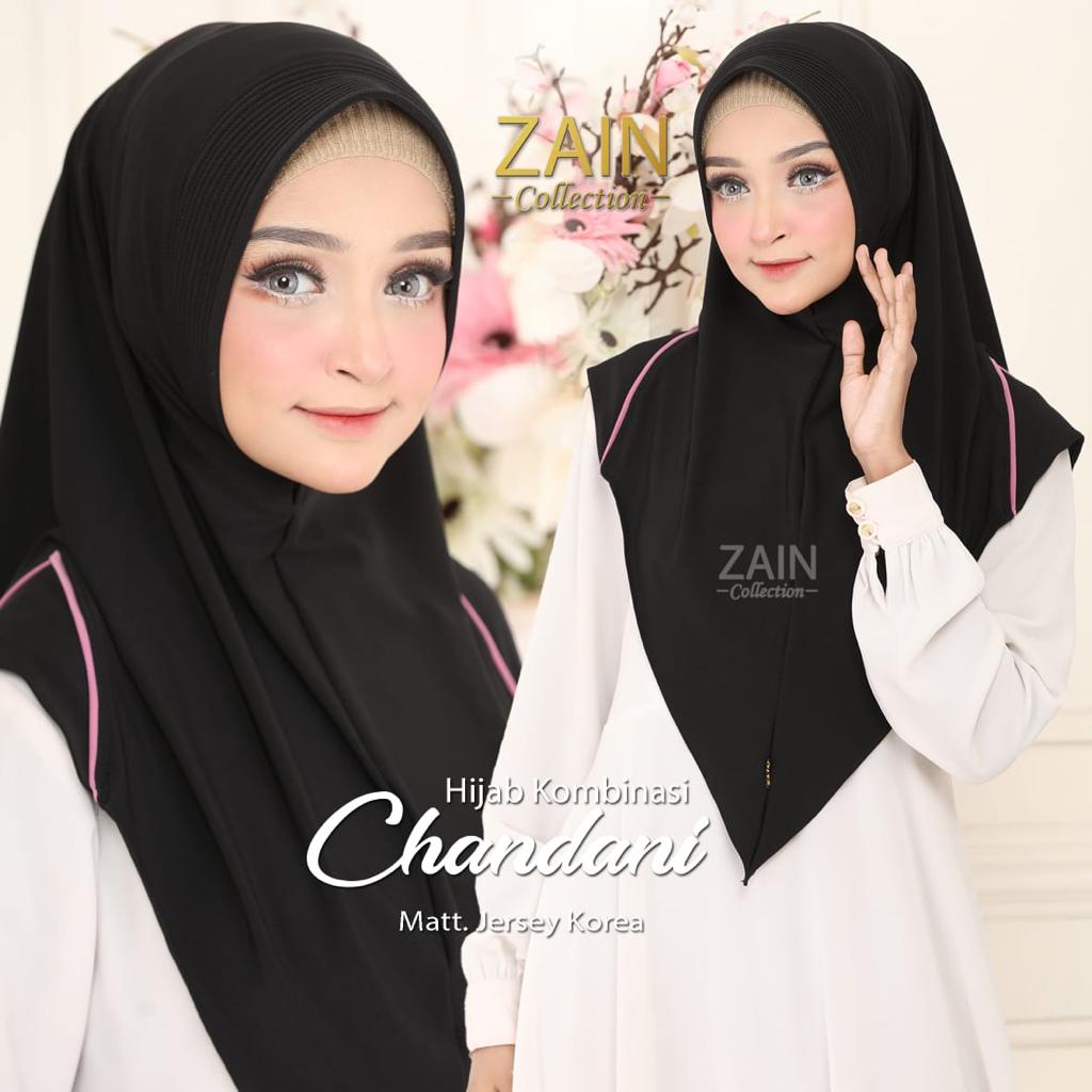 Jilbab Instan Bergo Chandani Ori Zain Collection-HITAM