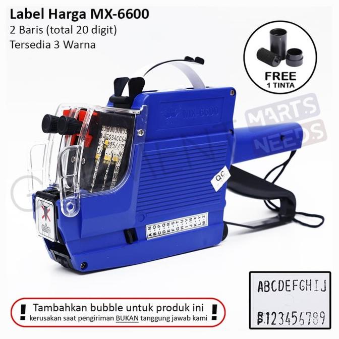 

ALAT LABEL HARGA PRICE LABELLER MX 6600 2 BARIS MURAH