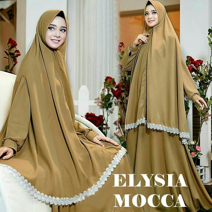 Fashion Muslim Baju Gamis Busana Muslim - ELYSIA SYAR'I MOCCA BERGO NO PED