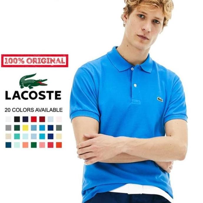Kaos Polo Shirt Kerah Polos Pria Lacoste Grade Original Asli Golf