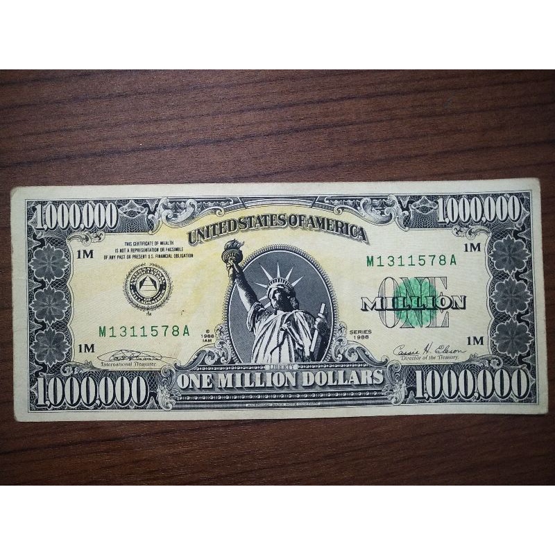 Uang Langka 1juta US Dollar Tahun 1988