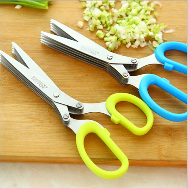 

Gunting berjari jari. memudahkan potong masal. 5 layers scissor