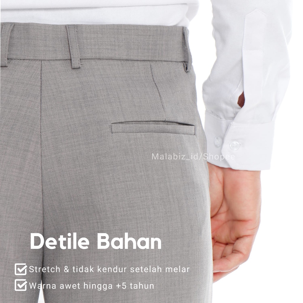 Benedict Slim Fit Celana Formal Pria Abu Muda || Benedict Slim Fit Celana Pria Abu Muda Anti Kusut