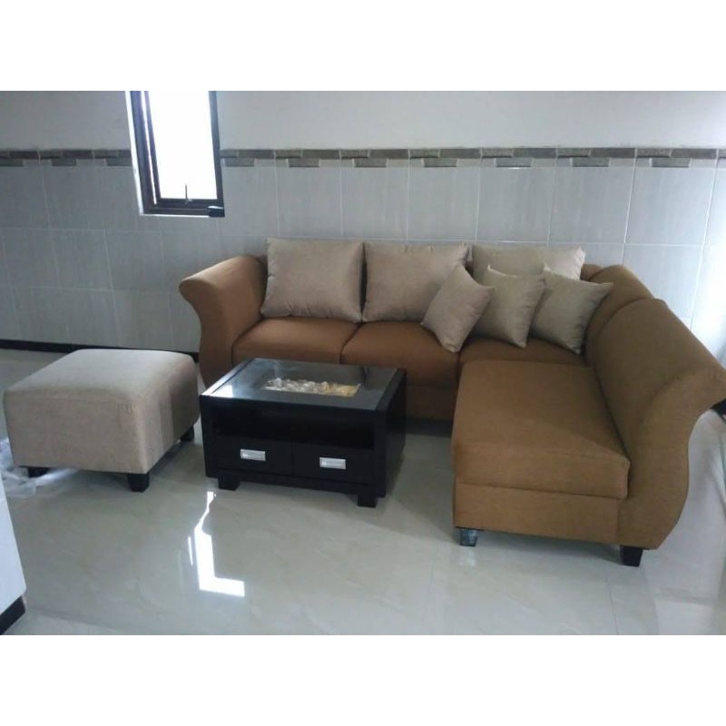 Sofa tamu L putus + meja