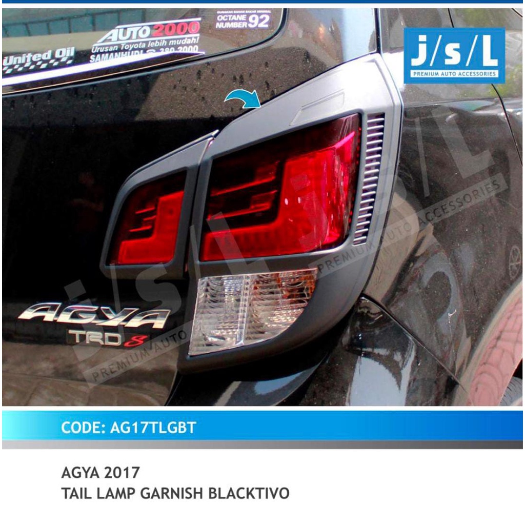 Garnish Lampu Belakang Tail Lamp Agya Ayla Th 2017 keatas Blacktivo JSL