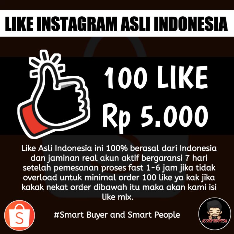 Like Instagram Permanen by AS SHOP INDONESIA-10 LIKE INDONESIA