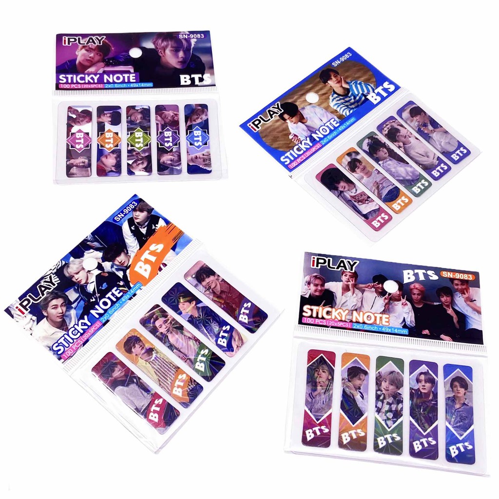 PEMBATAS BUKU PLASTIK BT21 BTS ISI 100 LEMBAR / PEMBATAS BUKU / POS IT / STIKY NOTE / BOOKMARK BTS-iPLAY- BTS C