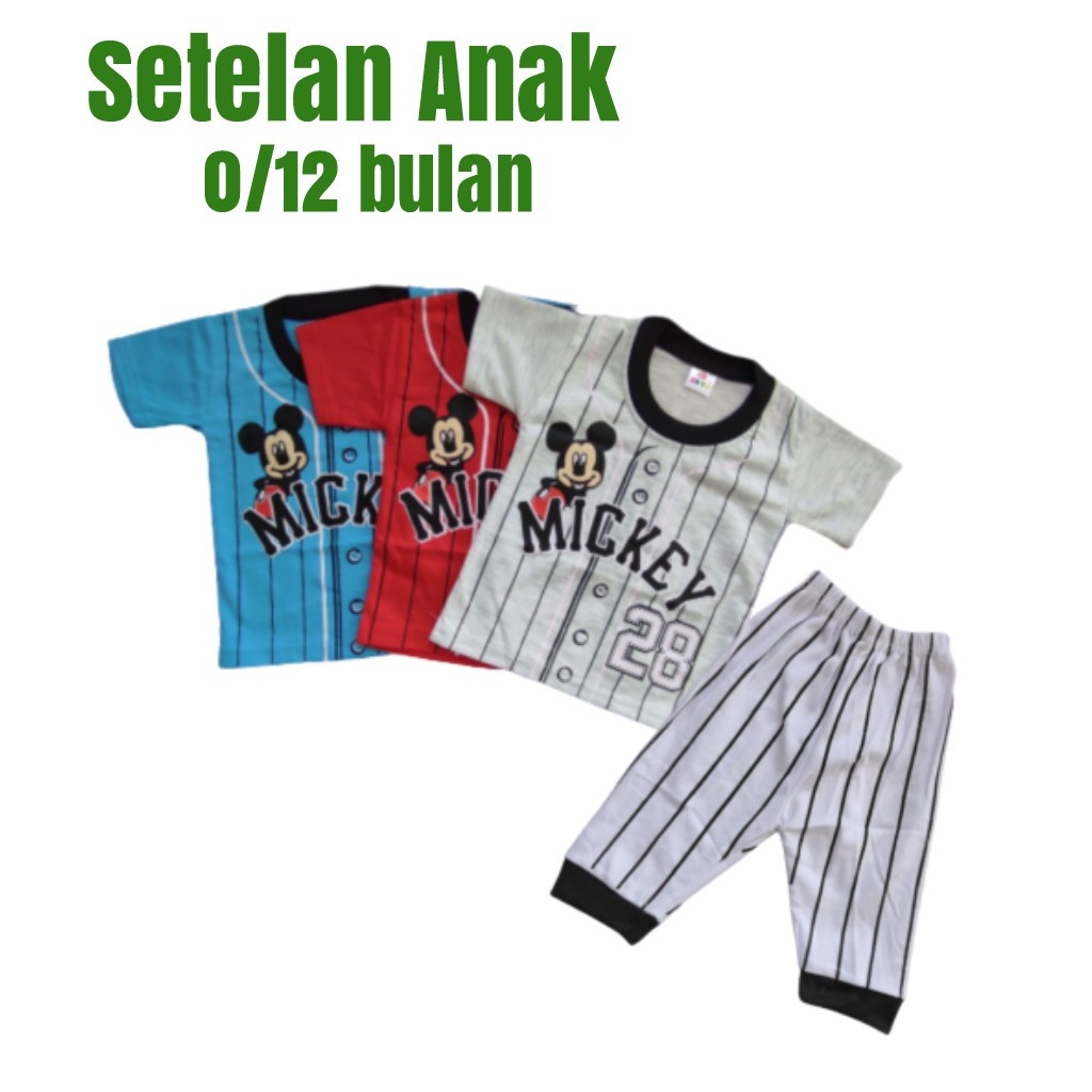 Baju Anak Bayi | Setelan Anak Print Usia 0-12 bulan