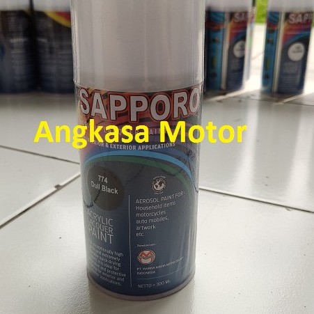 

Dck Cat Semprot DULL BLACK 774 HITAM Sapporo Spray Pylox Pilox 300 ML