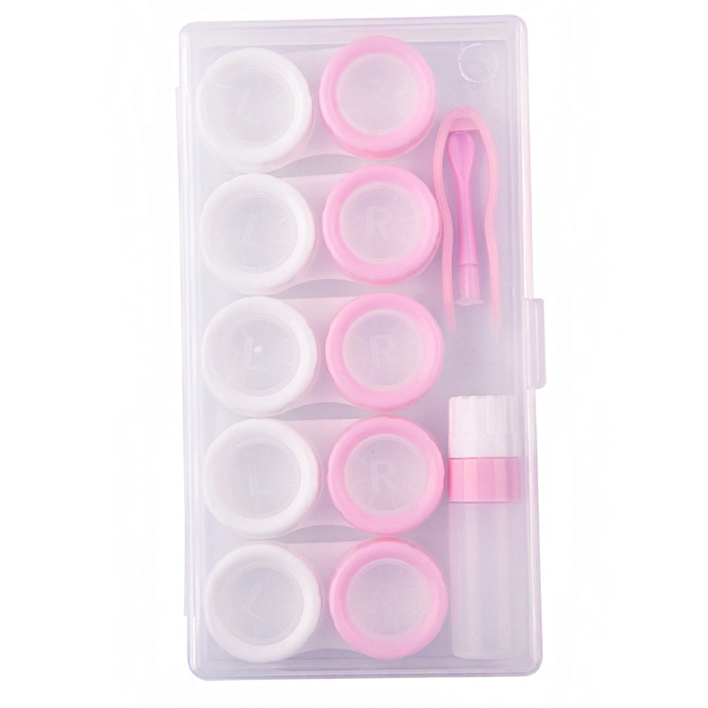 5pcs / Set Case Holder Lensa Kontak Warna Ganda