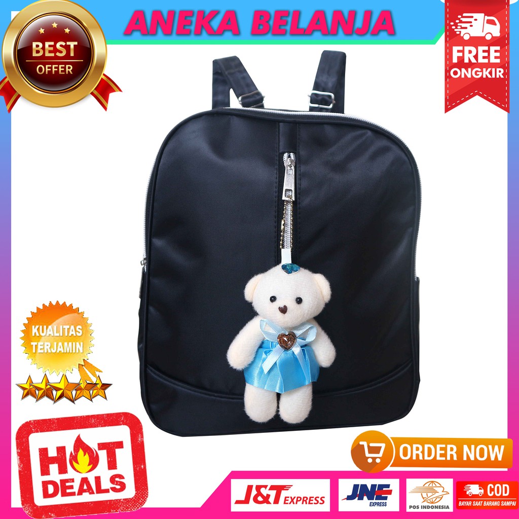 Ready Stock Tas Ransel Khusus Cewek Unik Aksesori Boneka Kece Kekinian Fashionable Terbaru Ekonomis Tas Perempuan Hangout Termurah Terlaris Berkualitas