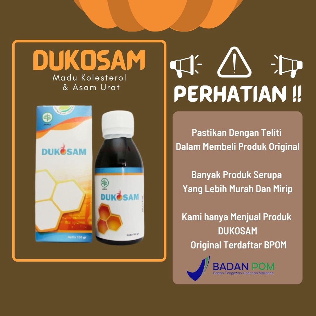 DUKOSAM HERBAL ORIGINAL - Madu PREMIUM Paling Ampuh Mengatasi Asam Urat Rematik & Kolesterol Bisa CO