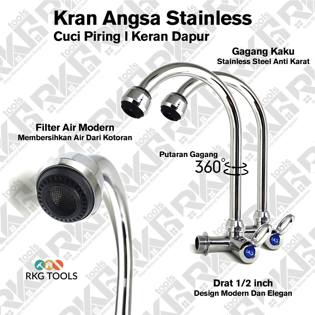 Kran Angsa Stainless l Cuci Piring l Keran Dapur