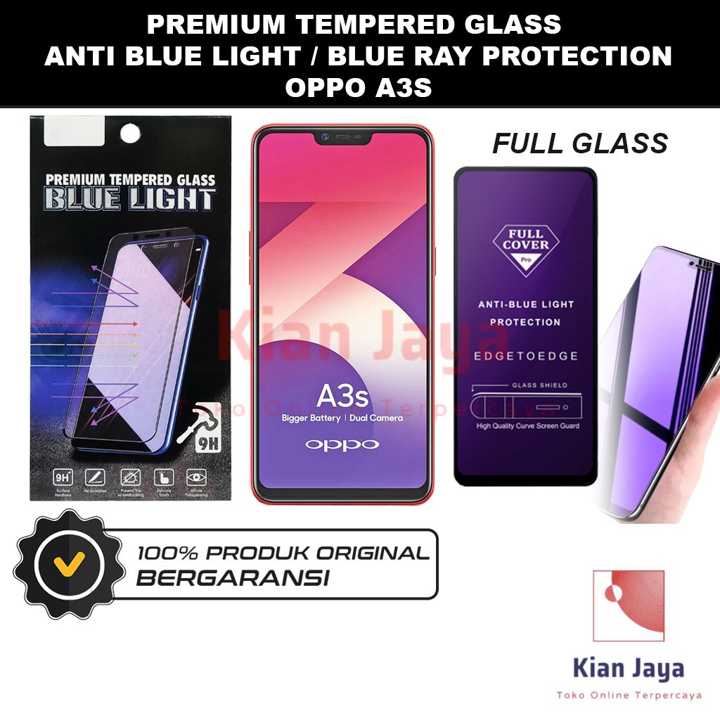 Tempered Glass Oppoo A3S Anti Blue Light Hp Temper Anti Gores