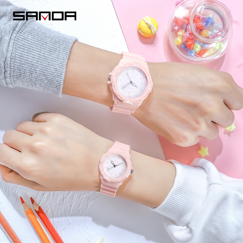 SANDA 6019 Jam Tangan Pria Wanita Analog Tali Rubber Luminous Anti Air WATCHKITE WKOS