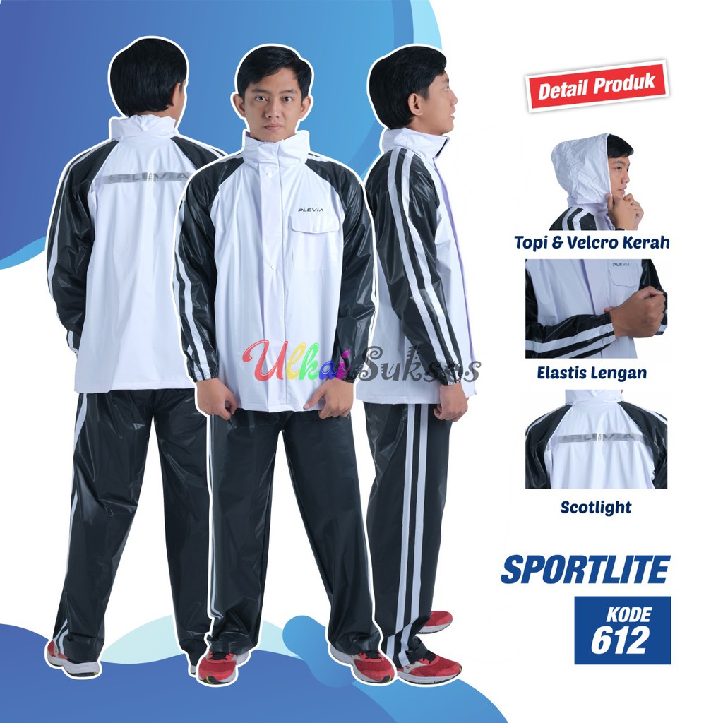 Plevia Jas Hujan Setelan Plevia Jaket Celana Sportlite 612 -Mantel Ujan Raincoat Pria Wanita Murah