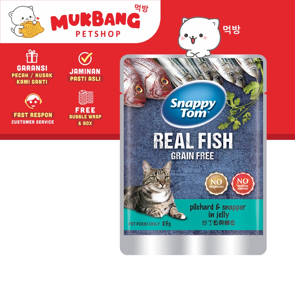 Snappy Tom Pouch 85Gr Grain Free Cat Wet Food Makanan Basah Kucing