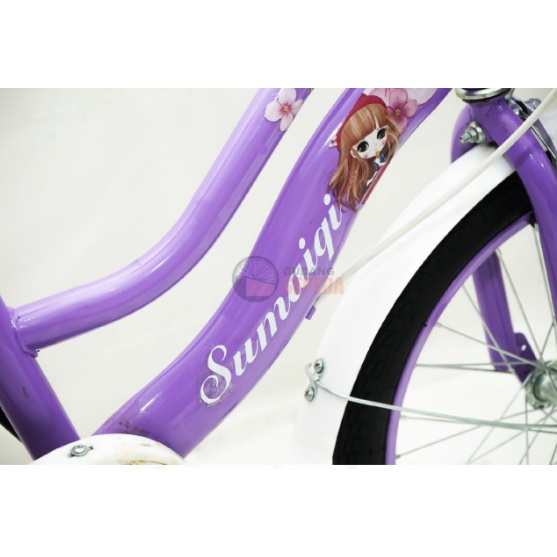 Sepeda mini Anak 18 inch Princess Sumaiqi cewek perempuan wanita Termurah warna pink ungu garansi-7