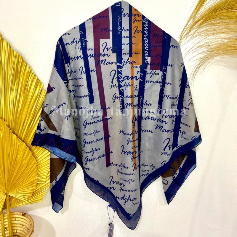 Mandjha Scarf Voal Hijab Wanita by Ivan Gunawan Series Happy Day Navy