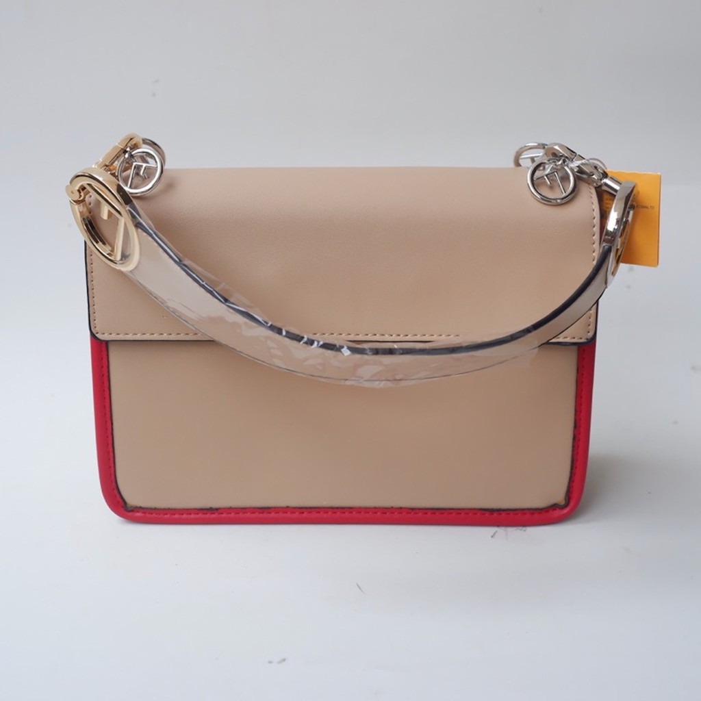 KAN I Flap fendi slingbag import Large / Tas selempang Wanita PU embos Logo Premium