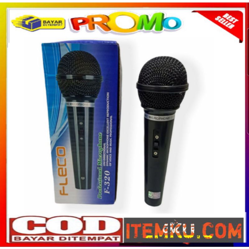 mikrofon karaoke-fleco-320 microphone dynamic sistem kabel original fleco mik kabel mik masjid mic s