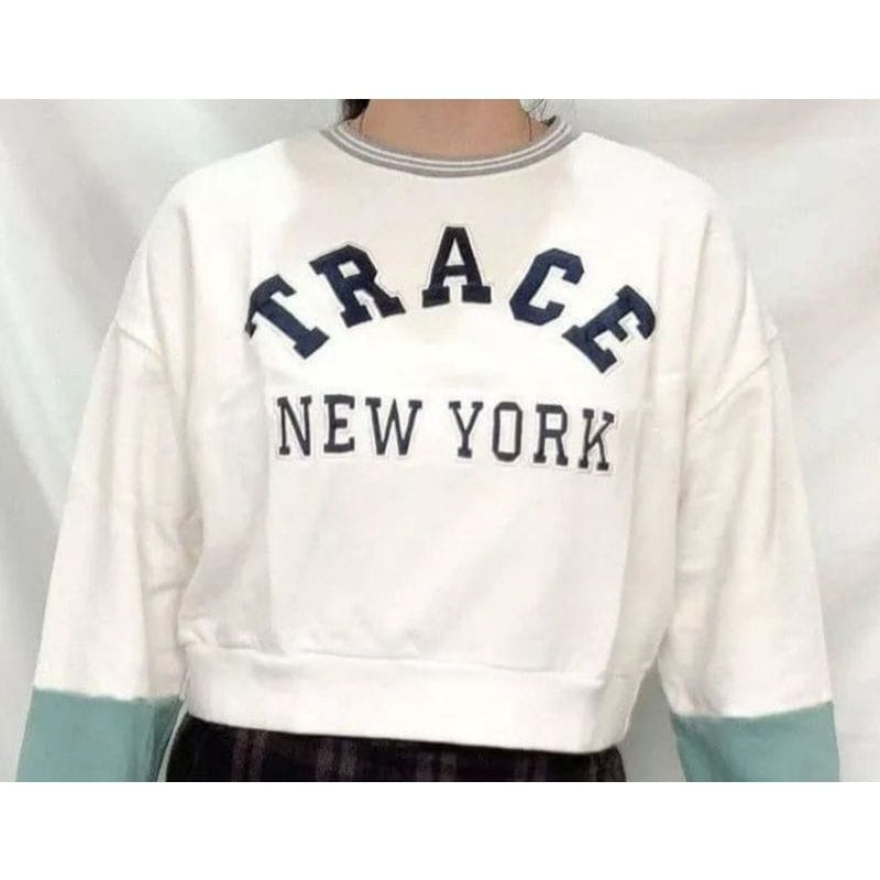 Sweater Wanita | TRACE New York Combie Crop Sweater | Sweater Korean Style Kekinian