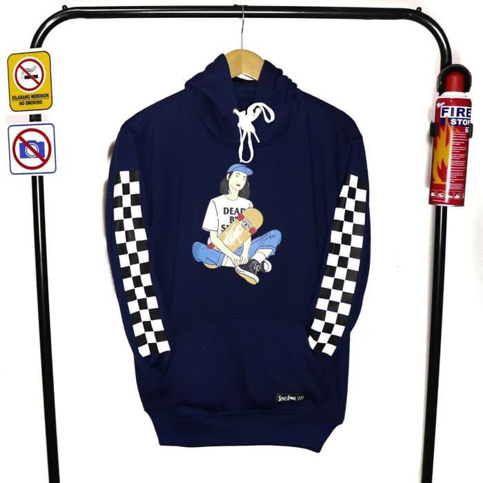 Jaket Sweater Skymo Navy Motif Catur Murah/Hoodie Pria Hoodie Premium