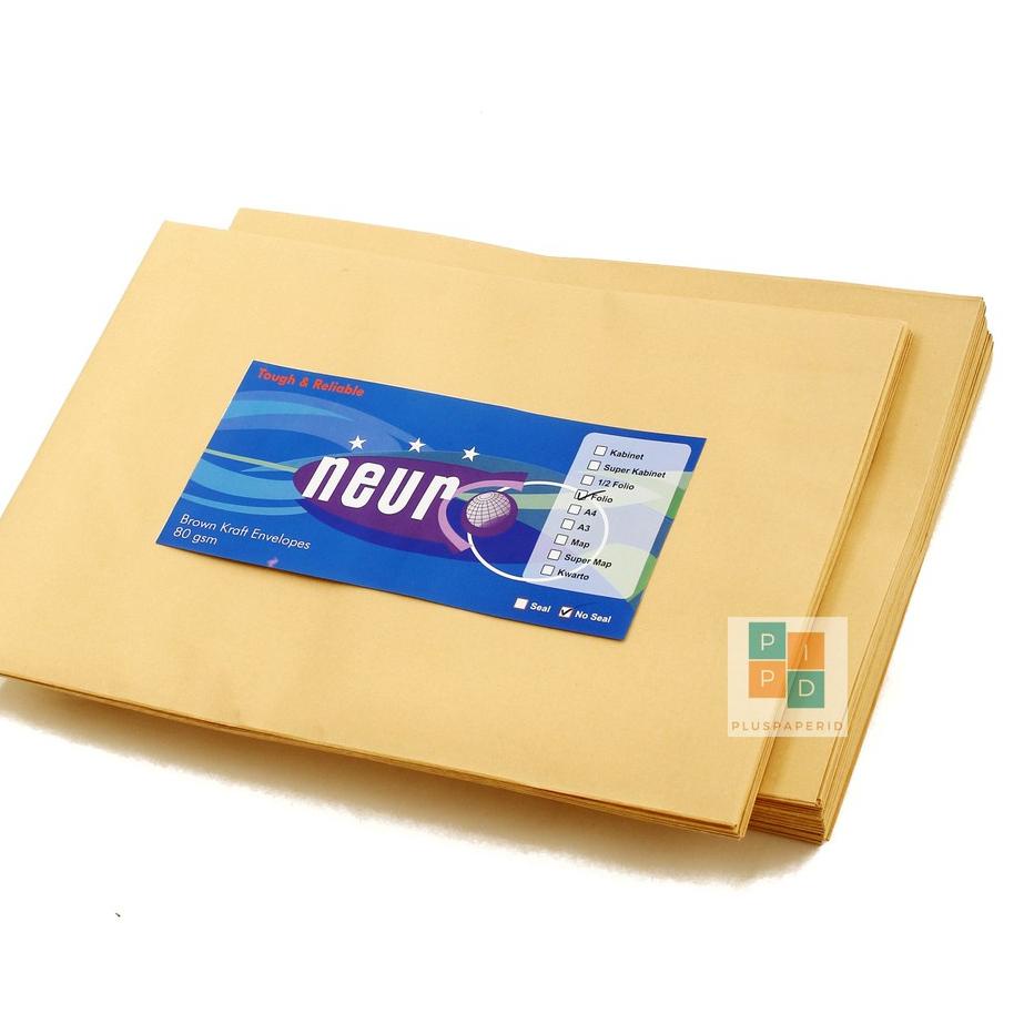 

SALE✅NEURO - Amplop Coklat Ukuran Folio ( 23,5 x 34,5cm ) No Seal - Pack|KD4