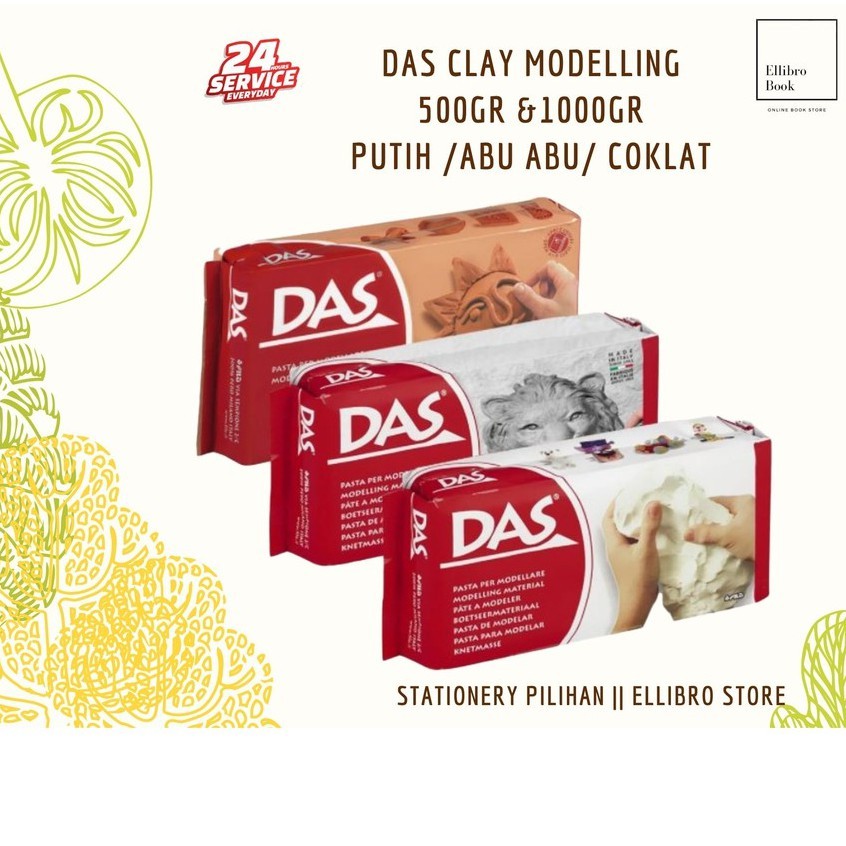 DAS Clay Modelling 500gr &1000gr  Clay : Putih/ Coklat/Abu abu
