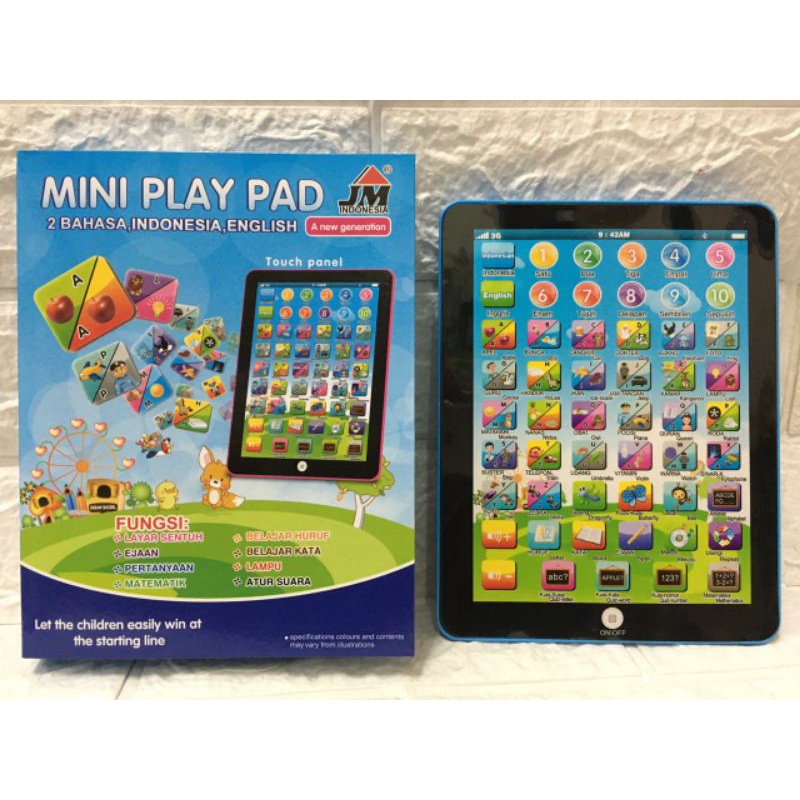 MAINAN EDUKASI MINI PLAY PAD/MINI PLAY IPAD 2BAHASA/MINI PLAY PAD 388-6