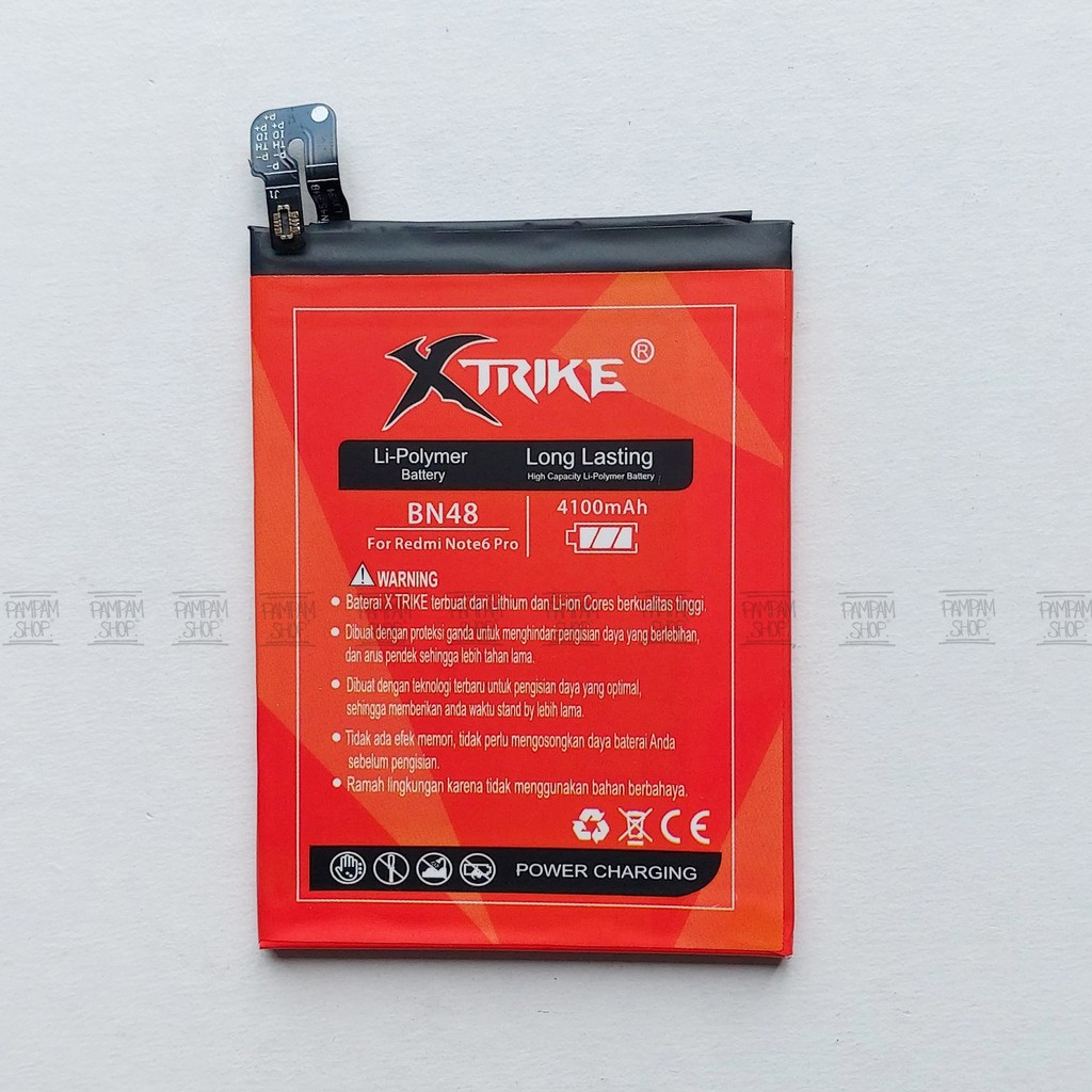 Baterai XTRIKE Double Power Original XiaoMi BN48 Redmi Note 6 Pro Batre Batrai BN 48 Ori