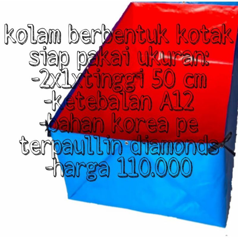 Terpal kotak kolam A12 Ukuran Custom harga permeter persegi/Terpal kolam