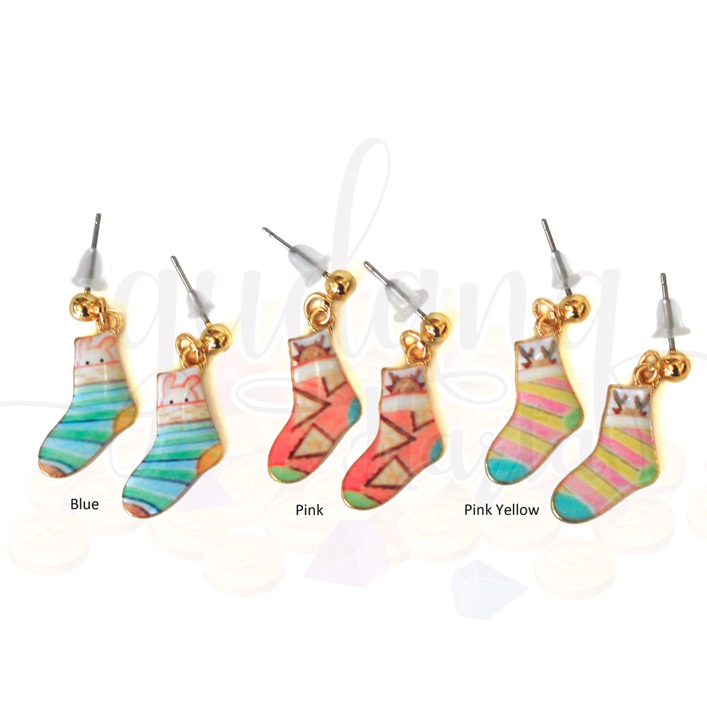 Anting Stud Kaos Kaki Socks Lucu Unik Cute GH 203478