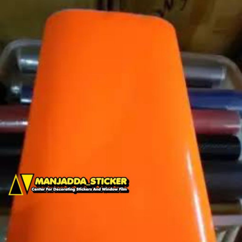 Wallpaper stiker lemari warna orange