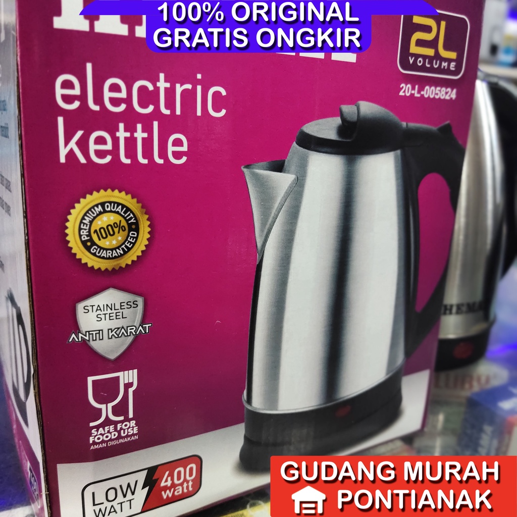 Teko Listrik VAIDA / SQRS / Teko listrik Scarlet /Teko listrik Hemat 2 Liter Stainless Anti karat / Kettle listrik scarlet