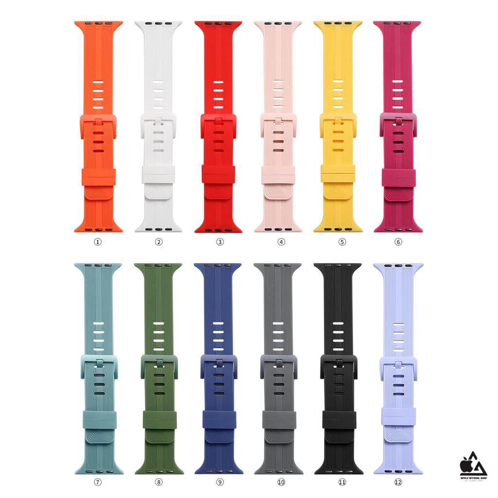 Tali Strap Apple Watch Series 7 41mm/40mm/38mm , 42mm/44mm/45mm/49mm Sport Band Line Series iWatch Silikon Rubber Case