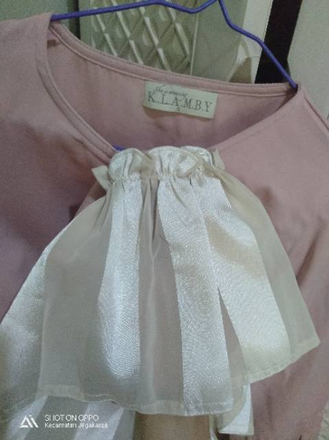 organza blouse by wearing klamby S preloved heaven light vanilla hijab