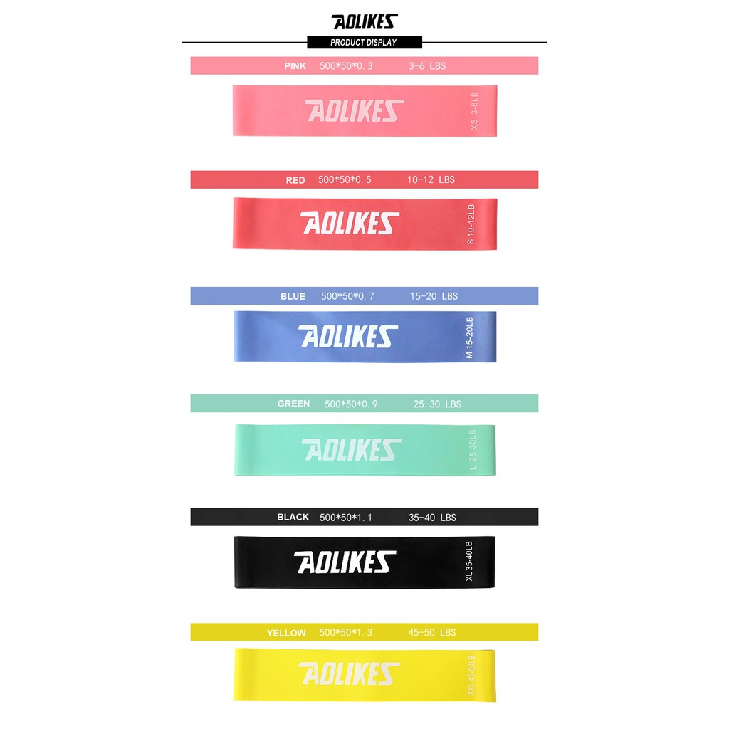 [1PCS] AOLIKES Resistance Band Loop  50cm ECER Olahraga Booty & Arm-7