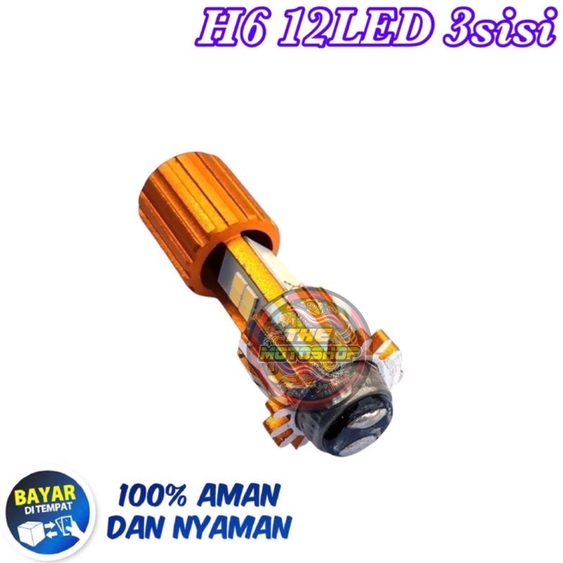 LAMPU DEPAN LED BOHLAM DEPAN UTAMA LED 3 SISI 12 MATA UNTUK SEMUA MOTOR BEBEK DAN MATIC