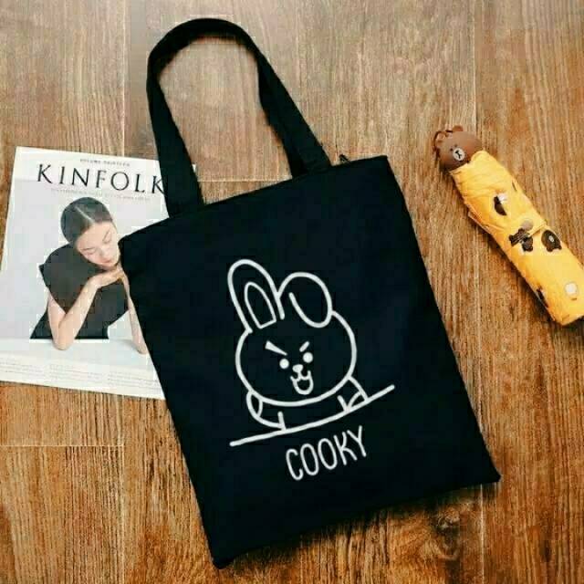 [COOKY]TOTEBAG PAKAI RESLETING TOTE BAG K-POP WANITA MURAH KARAKTER