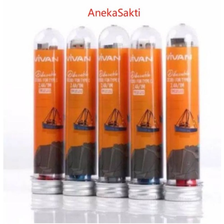 Kabel Data VIVAN CTC100 Type-C Kabel Charger Kabel Casan VIVAN CTC100 For Tipe C Original