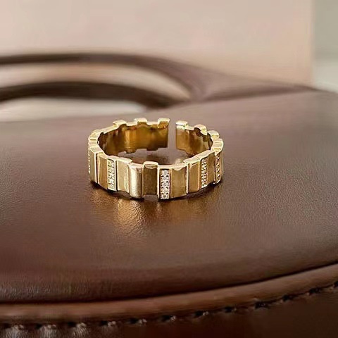 Set Cincin Model Terbuka Bahan Logam Gaya Retro Korea Untuk Wanita